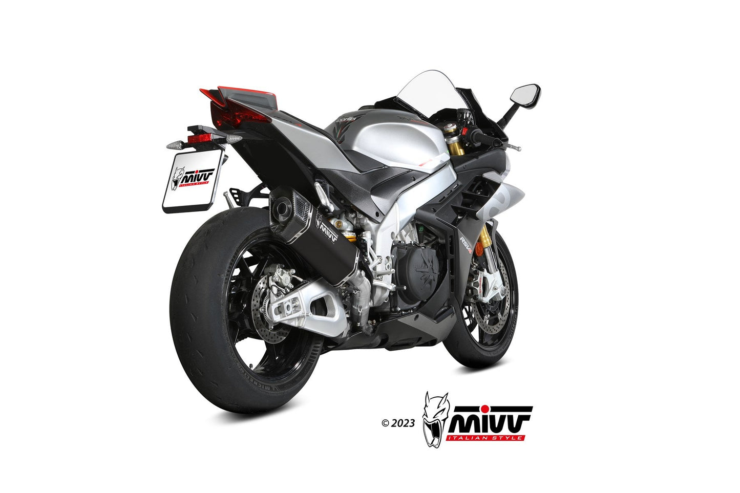 MIVV A.015 Aprilia RSV4 (2021+) Slip-on Exhaust "SR-1" (black; approved) – Accessories in the 2WheelsHero Motorcycle Aftermarket Accessories and Parts Online Shop