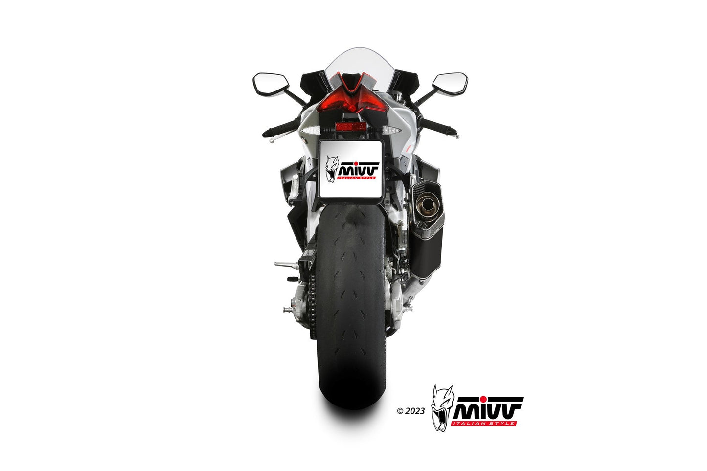 MIVV A.015 Aprilia RSV4 (2021+) Slip-on Exhaust "SR-1" (black; approved) – Accessories in the 2WheelsHero Motorcycle Aftermarket Accessories and Parts Online Shop