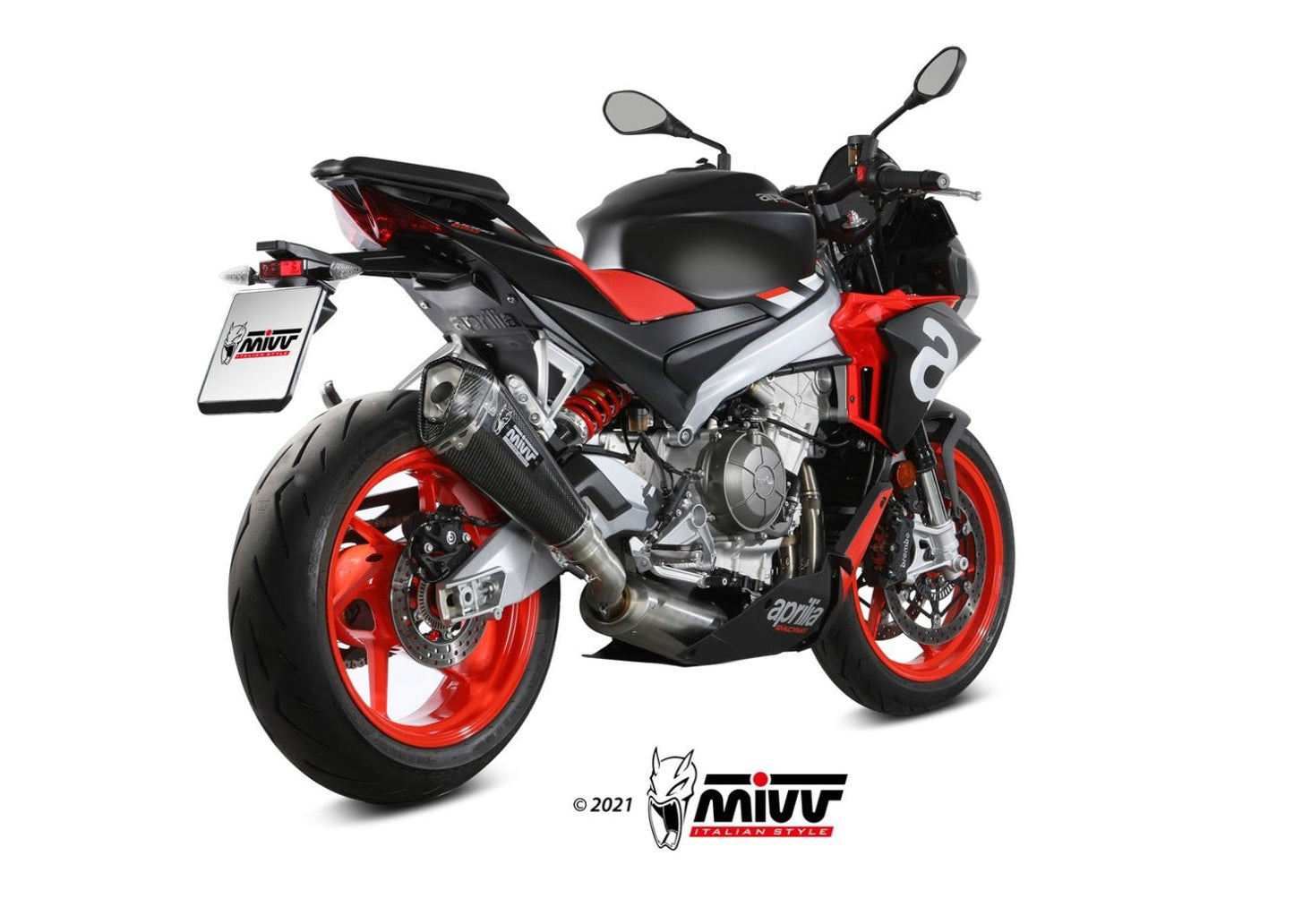 MIVV A.013 Aprilia Tuono660 (2021+) Full System Steel High Exhaust "Delta Race" (carbon; approved) – Accessories in the 2WheelsHero Motorcycle Aftermarket Accessories and Parts Online Shop