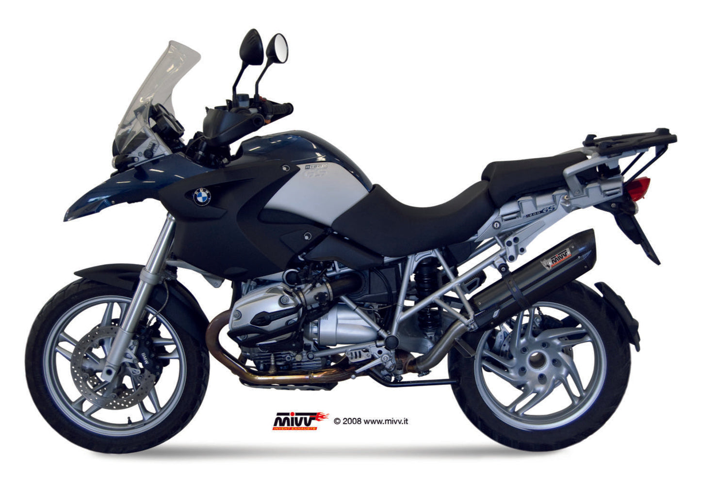 MIVV B.002 BMW R 1200 GS / Adventure (04 / 07) Slip-on Exhaust "Suono" (black; approved) – Accessories in the 2WheelsHero Motorcycle Aftermarket Accessories and Parts Online Shop