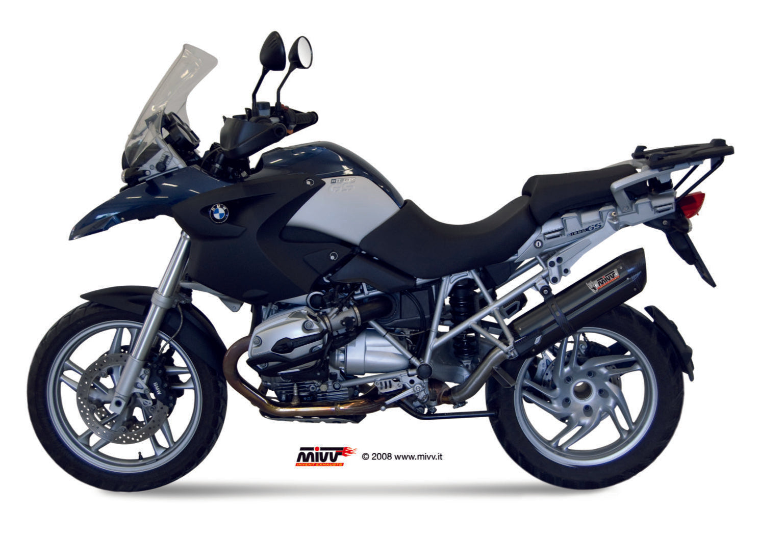 MIVV B.002 BMW R 1200 GS / Adventure (04 / 07) Slip-on Exhaust "Suono" (black; approved) – Accessories in the 2WheelsHero Motorcycle Aftermarket Accessories and Parts Online Shop