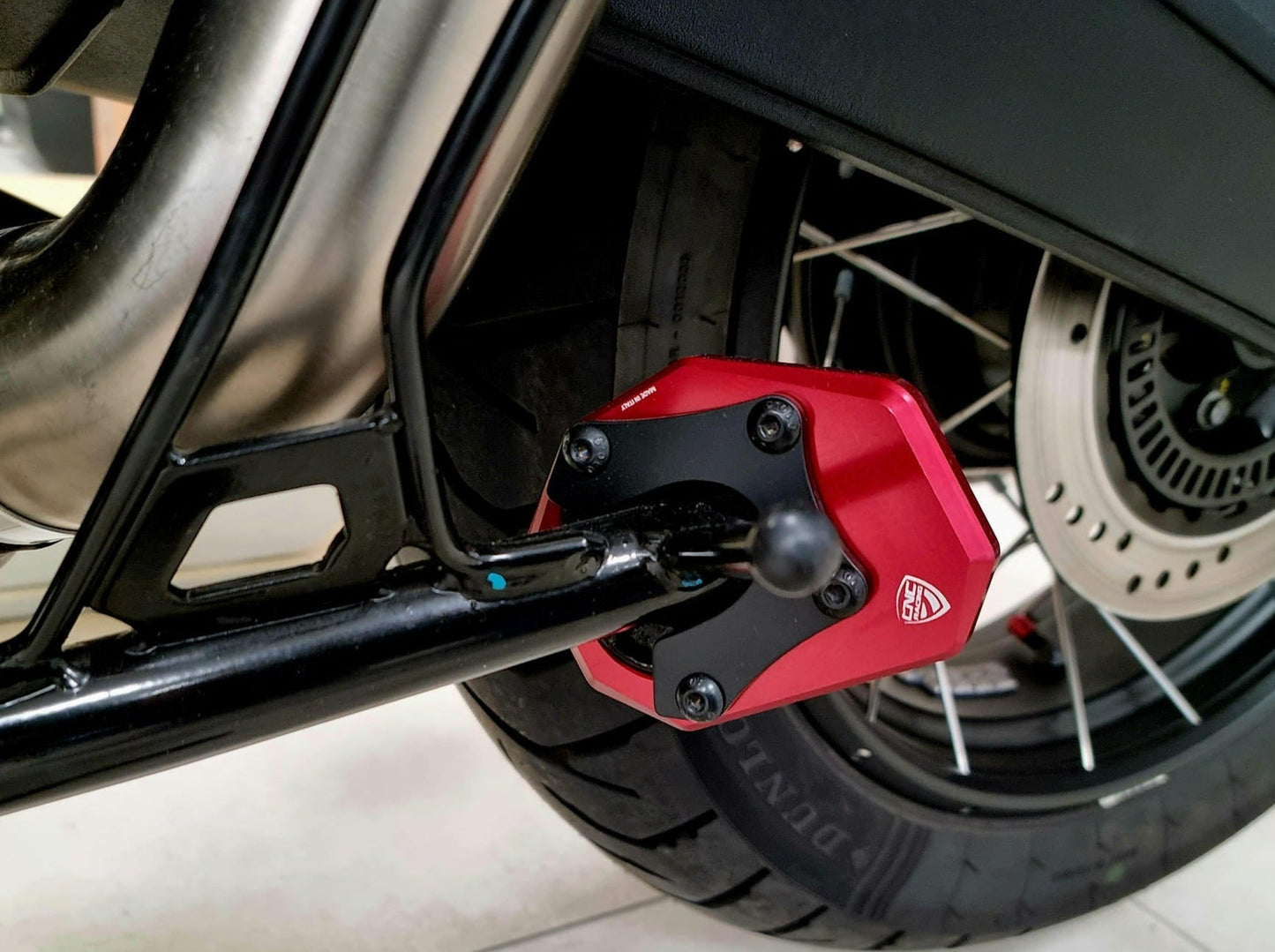 BM601 - CNC RACING Moto Guzzi V85 TT (2021+) Kickstand Pad – Accessories in the Motodeal Motorcycle Aftermarket Accessories and Parts Online Shop