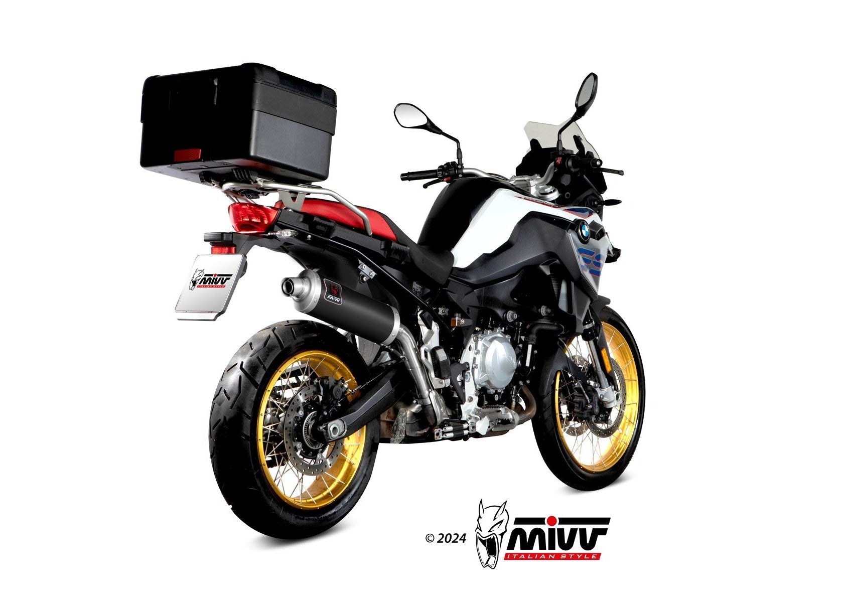 MIVV B.033 BMW F 850 GS (2018+) Slip-on Exhaust "Dakar" (black; approved) – Accessories in the 2WheelsHero Motorcycle Aftermarket Accessories and Parts Online Shop