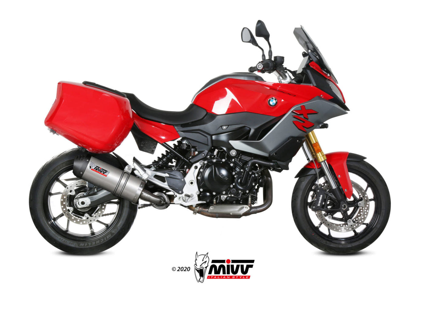 MIVV B.037 BMW F 900 XR (20/24) Slip-on Exhaust "Oval" (titanium+carbon cap; approved) – Accessories in the 2WheelsHero Motorcycle Aftermarket Accessories and Parts Online Shop