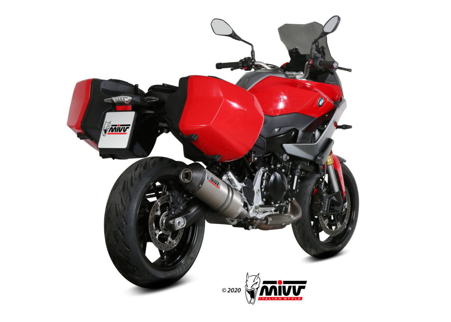MIVV B.037 BMW F 900 XR (20/24) Slip-on Exhaust "Oval" (titanium+carbon cap; approved) – Accessories in the 2WheelsHero Motorcycle Aftermarket Accessories and Parts Online Shop