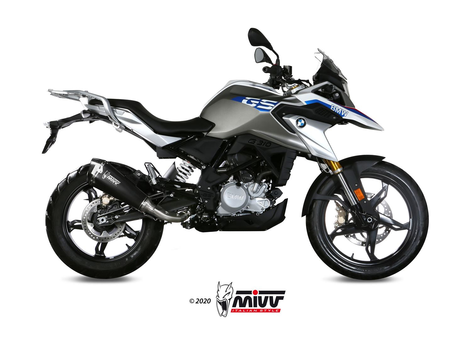 MIVV B.035 BMW G 310 GS (2017+) Full System Exhaust "Delta Race" (black; approved) – Accessories in the 2WheelsHero Motorcycle Aftermarket Accessories and Parts Online Shop