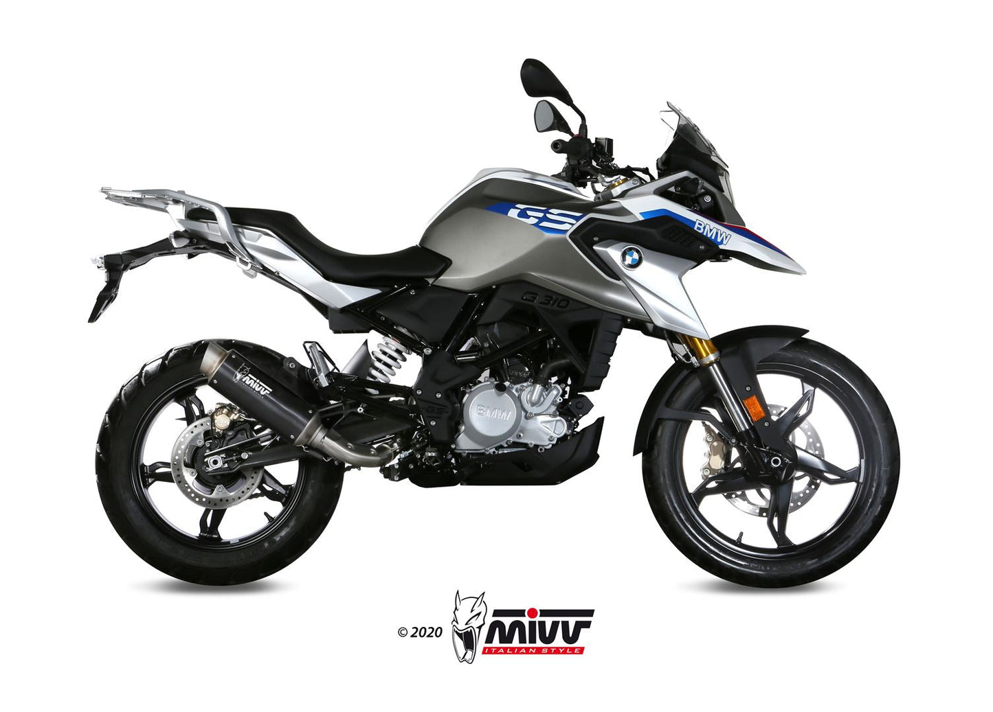 MIVV B.035 BMW G 310 GS (2017+) Full System Exhaust "GP Pro" (black; approved) – Accessories in the 2WheelsHero Motorcycle Aftermarket Accessories and Parts Online Shop