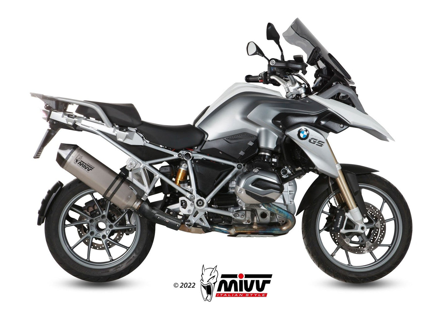 MIVV B.016 BMW R 1200 GS / Adventure (13 / 18) Slip-on Exhaust "Speed Edge" (titanium +carbon cap; approved) – Accessories in the 2WheelsHero Motorcycle Aftermarket Accessories and Parts Online Shop