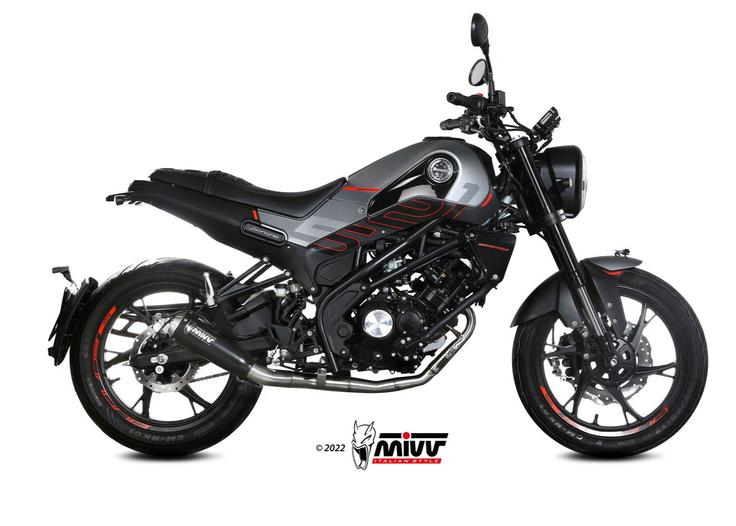 MIVV E.007 Benelli Leoncino 125 (2022+) Full System Exhaust "X-M1" (black; approved) – Accessories in the 2WheelsHero Motorcycle Aftermarket Accessories and Parts Online Shop