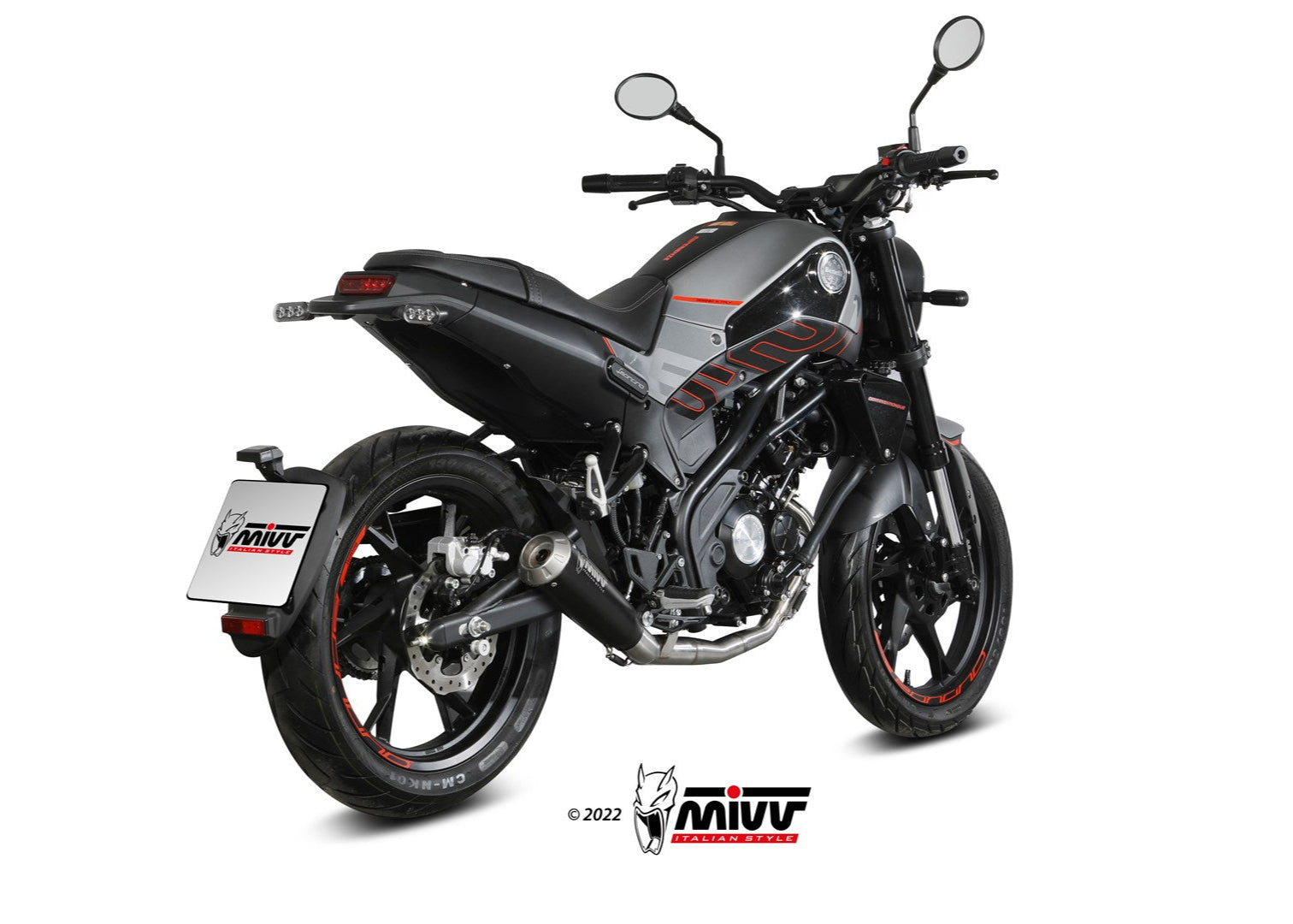 MIVV E.007 Benelli Leoncino 125 (2022+) Full System Exhaust "X-M1" (black; approved) – Accessories in the 2WheelsHero Motorcycle Aftermarket Accessories and Parts Online Shop