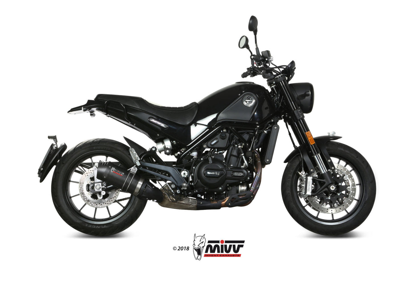 MIVV E.002 Benelli Leoncino 500 (2017+) Slip-on Exhaust "Oval" (carbon + cap; approved) – Accessories in the 2WheelsHero Motorcycle Aftermarket Accessories and Parts Online Shop