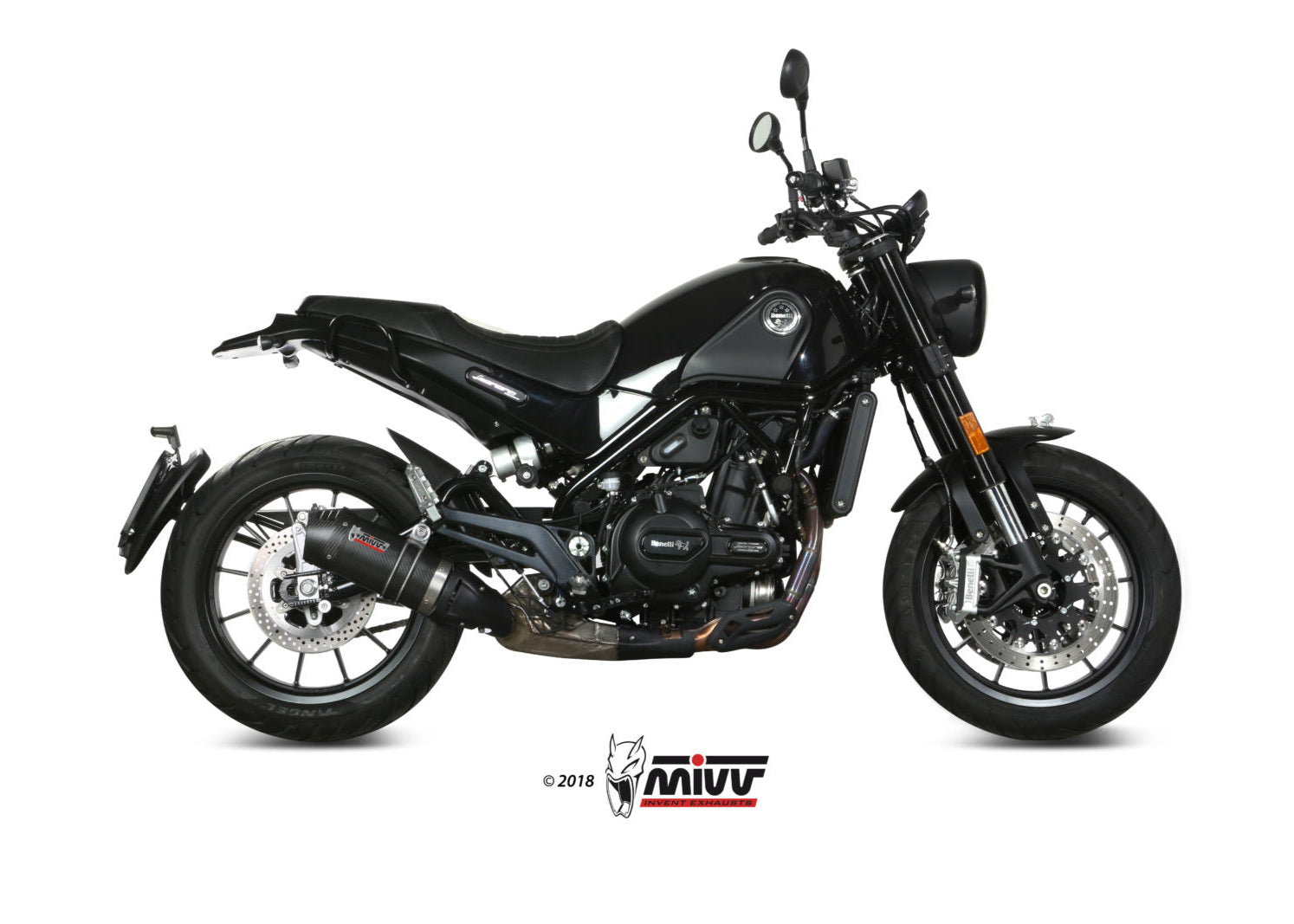 MIVV E.002 Benelli Leoncino 500 (2017+) Slip-on Exhaust "Oval" (carbon + cap; approved) – Accessories in the 2WheelsHero Motorcycle Aftermarket Accessories and Parts Online Shop