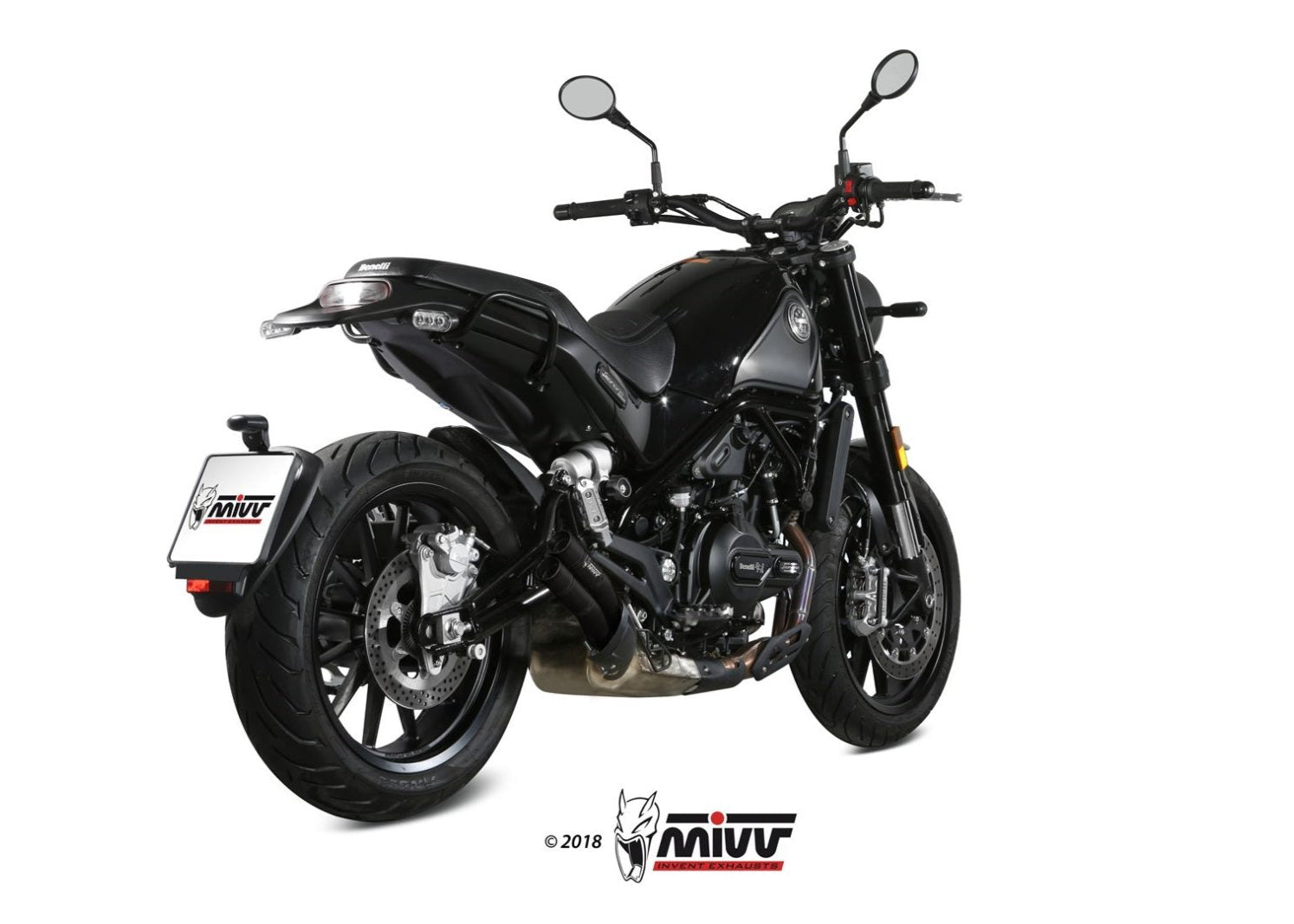 MIVV E.002 Benelli Leoncino 500 (2017+) Slip-on Exhaust "Double Gun" (black; approved) – Accessories in the 2WheelsHero Motorcycle Aftermarket Accessories and Parts Online Shop