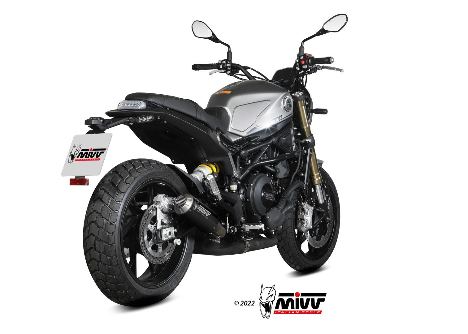 MIVV E.008 Benelli Leoncino 800 (2022+) Slip-on Exhaust "MK3" (black; not approved) – Accessories in the 2WheelsHero Motorcycle Aftermarket Accessories and Parts Online Shop