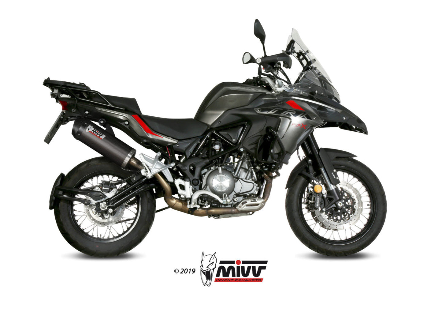 MIVV E.004 Benelli TRK 502X (2018+) Slip-on Exhaust "Oval" (carbon + cap; approved) – Accessories in the 2WheelsHero Motorcycle Aftermarket Accessories and Parts Online Shop