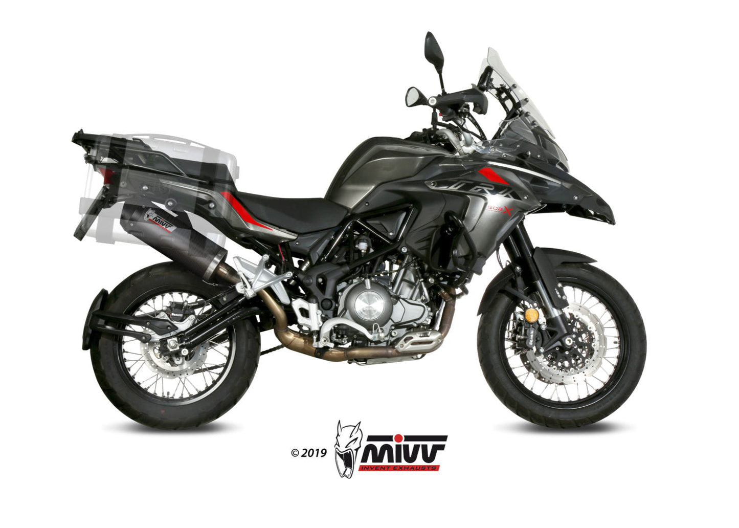 MIVV E.004 Benelli TRK 502X (2018+) Slip-on Exhaust "Oval" (carbon + cap; approved) – Accessories in the 2WheelsHero Motorcycle Aftermarket Accessories and Parts Online Shop