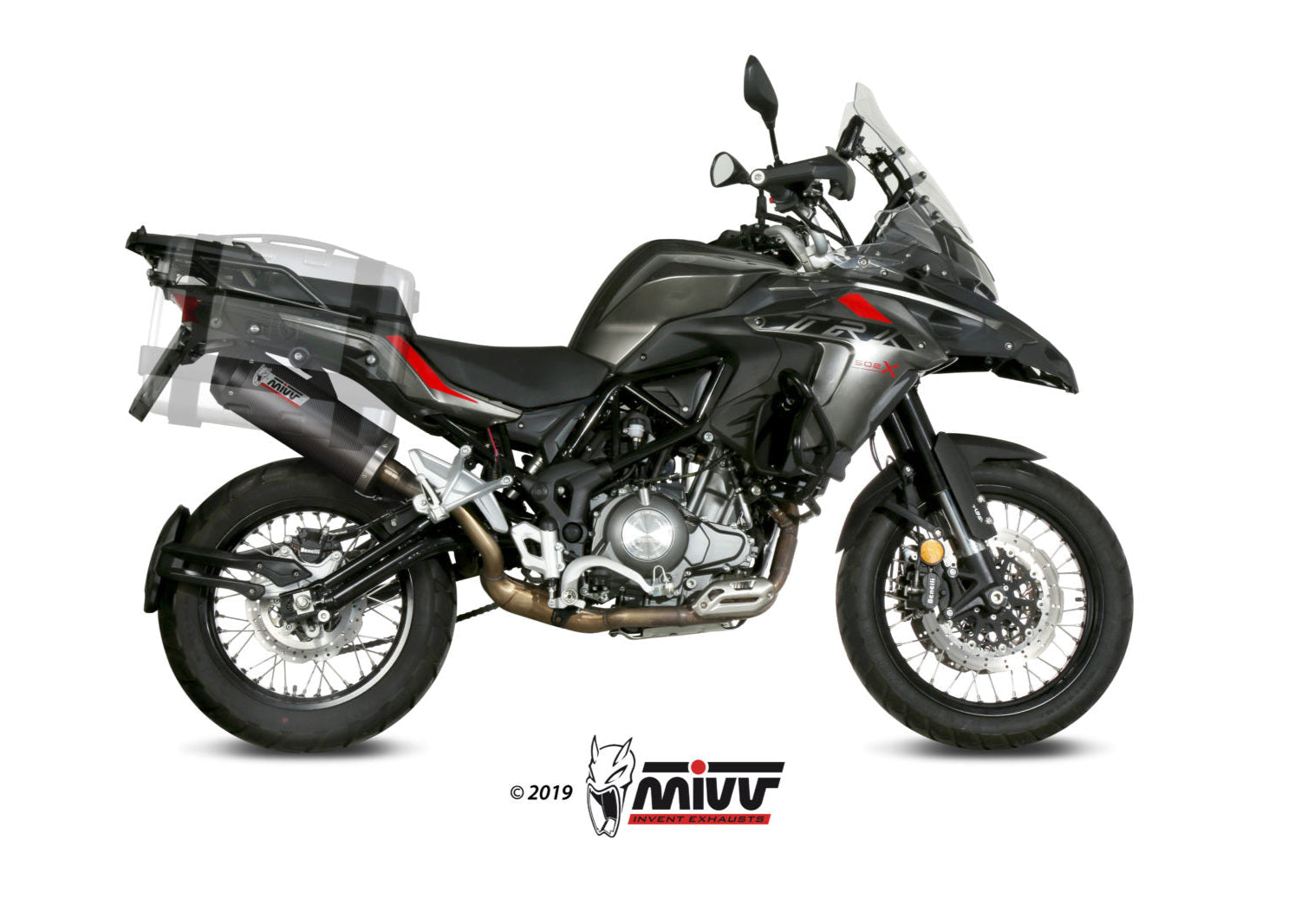 MIVV E.004 Benelli TRK 502X (2018+) Slip-on Exhaust "Oval" (carbon + cap; approved) – Accessories in the 2WheelsHero Motorcycle Aftermarket Accessories and Parts Online Shop