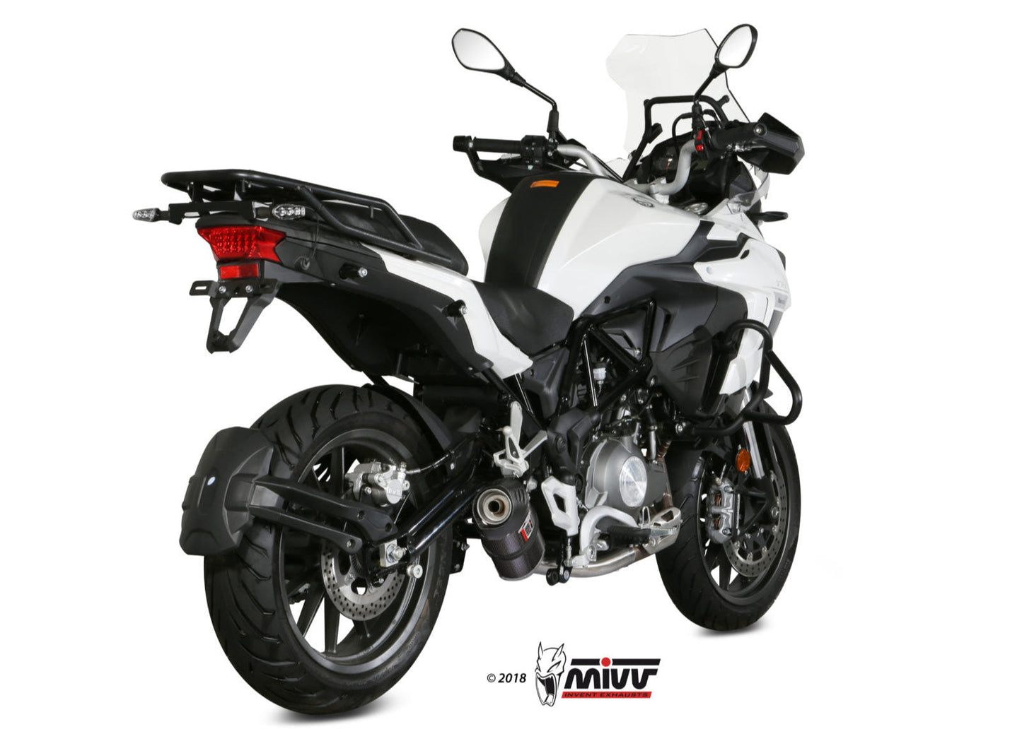 MIVV E.003 Benelli TRK 502 (2017+) Slip-on Exhaust "Oval" (carbon + cap; approved) – Accessories in the 2WheelsHero Motorcycle Aftermarket Accessories and Parts Online Shop
