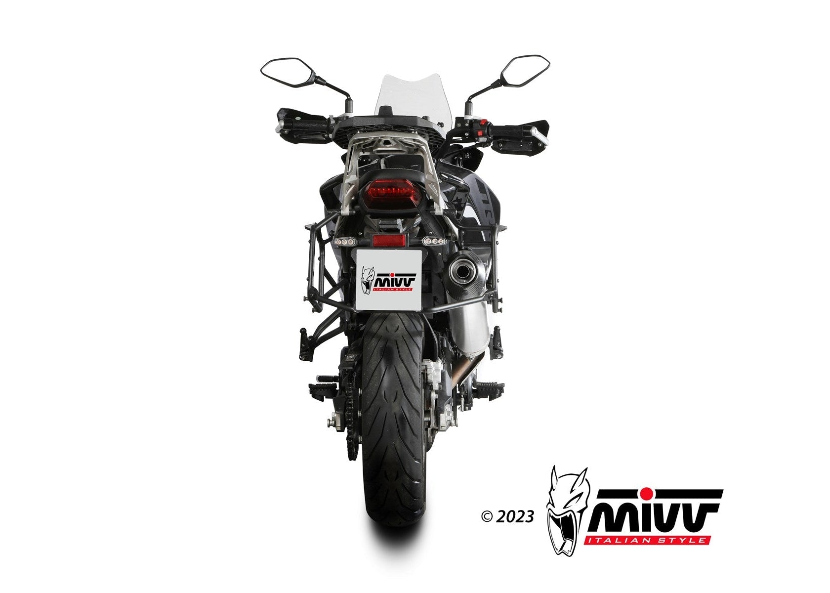 MIVV E.012 Benelli TRK 702/X (2023+) Slip-on Exhaust "Oval" (steel + carbon cap; approved) – Accessories in the 2WheelsHero Motorcycle Aftermarket Accessories and Parts Online Shop