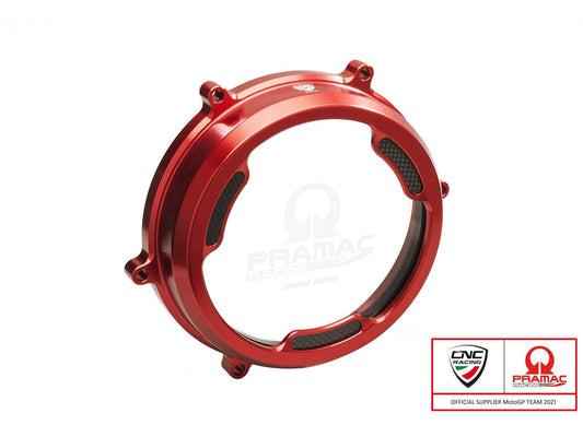 CA201PR - CNC RACING Ducati Panigale (12/19) Clear Clutch Cover (with carbon inlay; Pramac edition) – Accessories in the Motodeal Motorcycle Aftermarket Accessories and Parts Online Shop