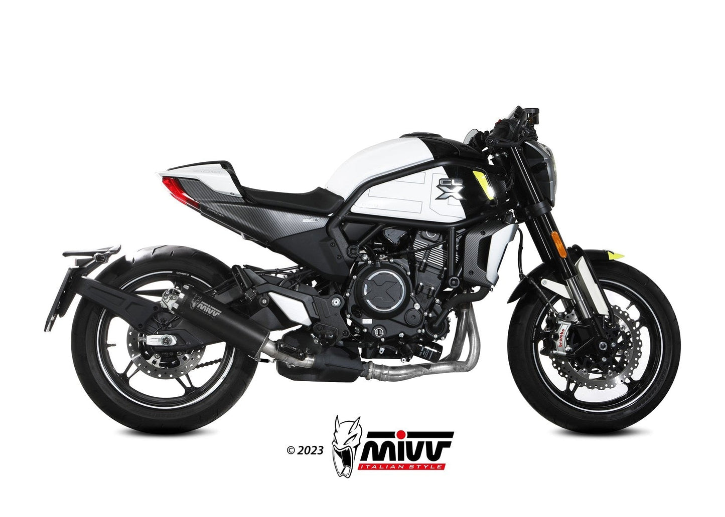 MIVV CF.003 CF MOTO 700CL-X ( 2023+ ) Slip-on Exhaust "HR-1" (black + aluminium back; approved) – Accessories in the 2WheelsHero Motorcycle Aftermarket Accessories and Parts Online Shop