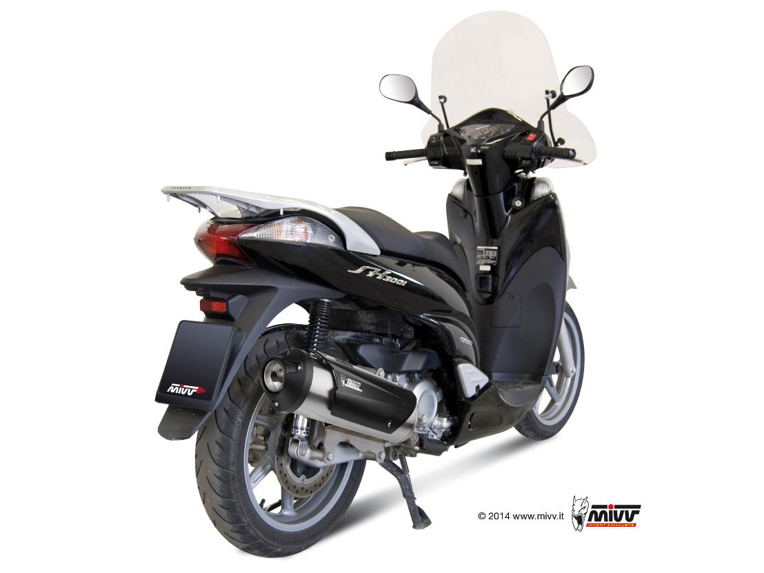 MIVV C.HO.0005 HONDA SH 300 ( 2007 - 14 ) Full System(Kat) Exhaust "Urban" (stainless steel; not approved) – Accessories in the 2WheelsHero Motorcycle Aftermarket Accessories and Parts Online Shop
