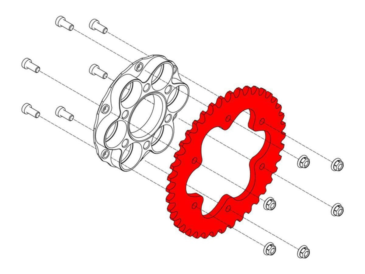 CNC RACING Ducati 6 Holes Gear Ring – Accessories in the Motodeal Motorcycle Aftermarket Accessories and Parts Online Shop