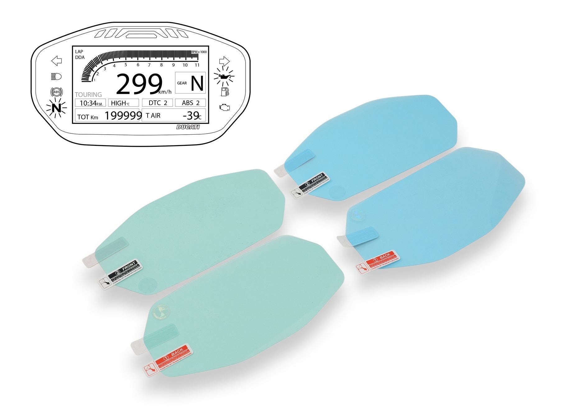 DP004 - CNC RACING Ducati Dashboard Screen Protectors kit – Accessories in the Motodeal Motorcycle Aftermarket Accessories and Parts Online Shop
