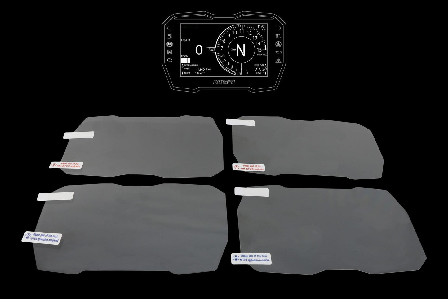 DP012 - CNC RACING Ducati V4 Dashboard Screen Protectors kit – Accessories in the Motodeal Motorcycle Aftermarket Accessories and Parts Online Shop