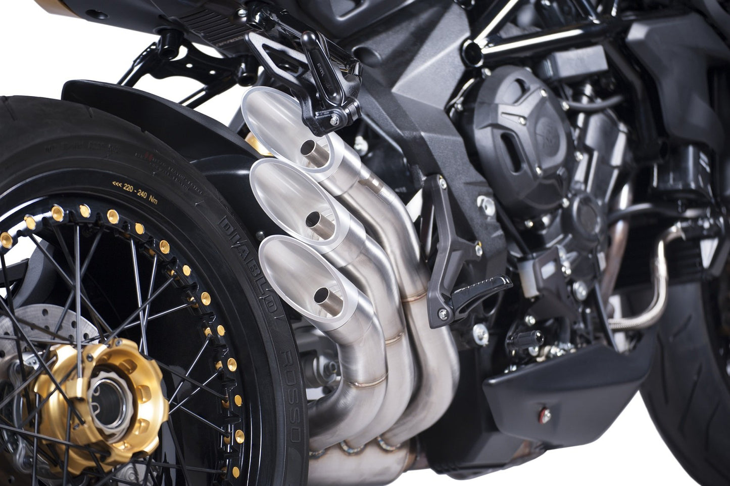 QD EXHAUST MV Agusta Dragster 800 RR (2018+) Triple Slip-on Exhaust "Power Gun" (silver; EURO 4/5 homologated) – Accessories in the 2WheelsHero Motorcycle Aftermarket Accessories and Parts Online Shop