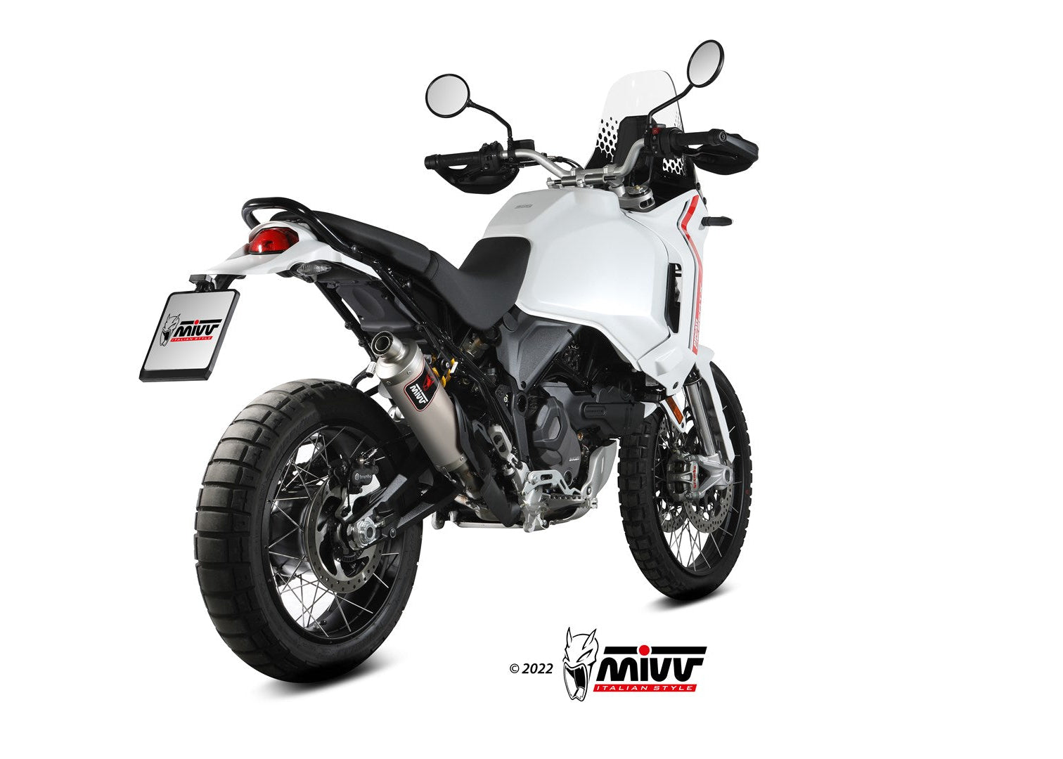 MIVV D.053 Ducati Desert X (2022+) Slip-on Exhaust "Dakar" (titanium ; approved) – Accessories in the 2WheelsHero Motorcycle Aftermarket Accessories and Parts Online Shop