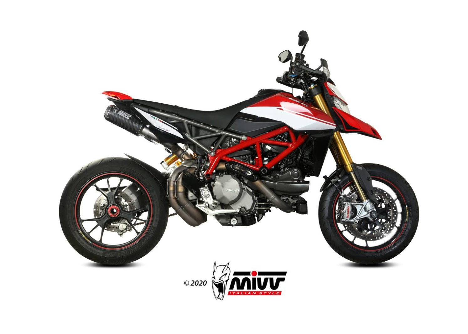 MIVV D.049 Ducati Hypermotard 950 (2019+) Dual Slip-on Exhaust "MK3" (carbon; not approved) – Accessories in the 2WheelsHero Motorcycle Aftermarket Accessories and Parts Online Shop