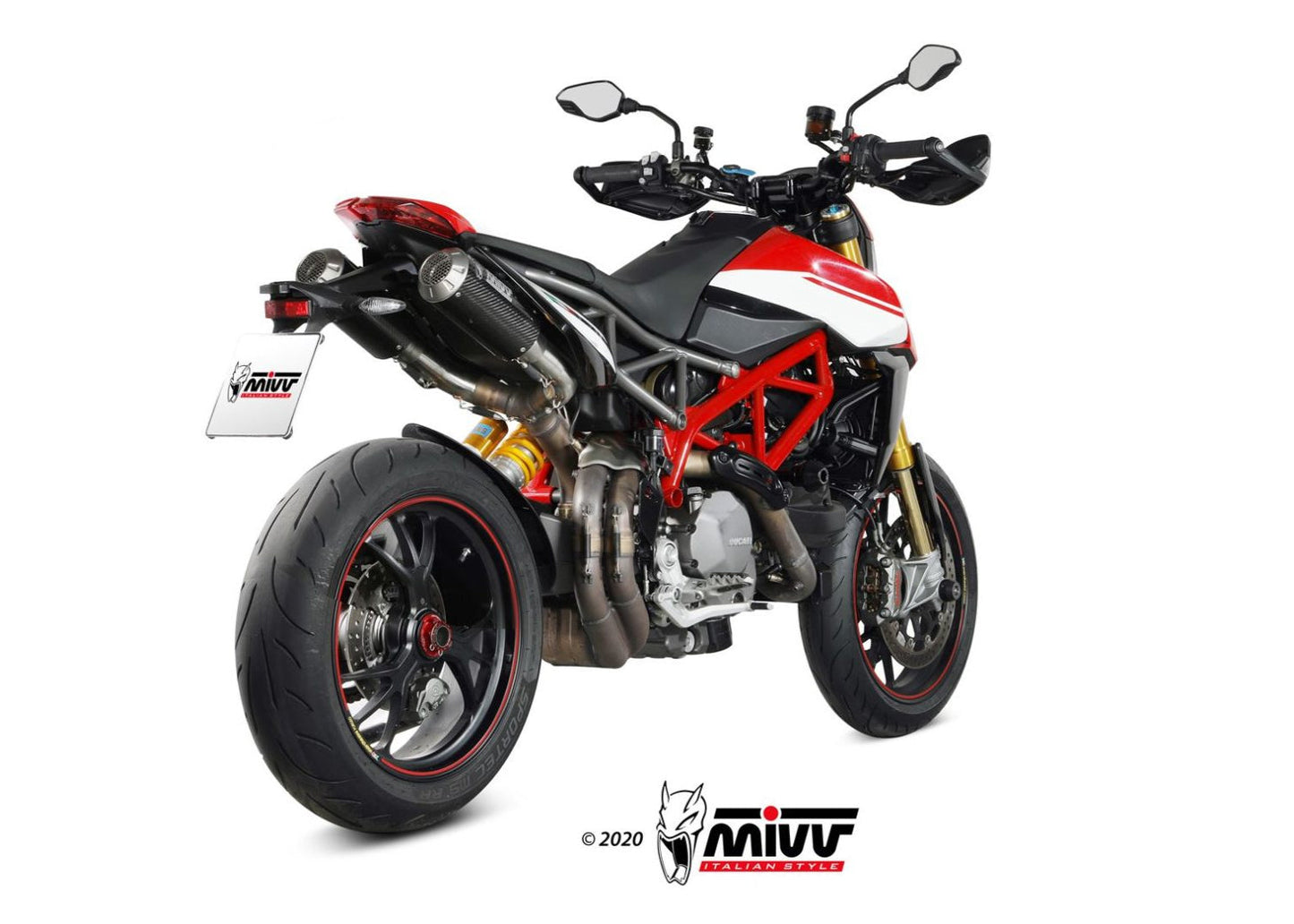 MIVV D.049 Ducati Hypermotard 950 (2019+) Dual Slip-on Exhaust "MK3" (carbon; not approved) – Accessories in the 2WheelsHero Motorcycle Aftermarket Accessories and Parts Online Shop