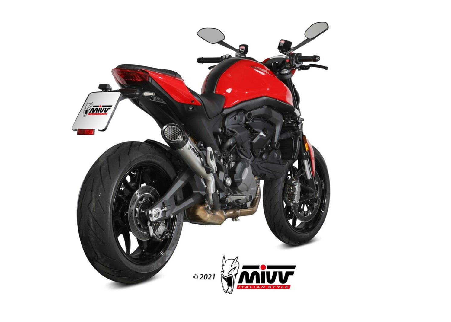 MIVV D.048 Ducati Monster 950 / 937 (2021+) Slip-on Exhaust "X-M5" (titanium; approved) – Accessories in the 2WheelsHero Motorcycle Aftermarket Accessories and Parts Online Shop