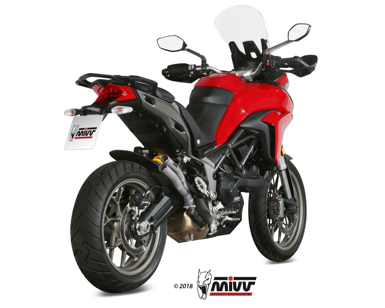 MIVV D.037 Ducati Multistrada 1200 Enduro (16/18) Slip-on Exhaust "Double Gun" (stainless steel; approved) – Accessories in the 2WheelsHero Motorcycle Aftermarket Accessories and Parts Online Shop