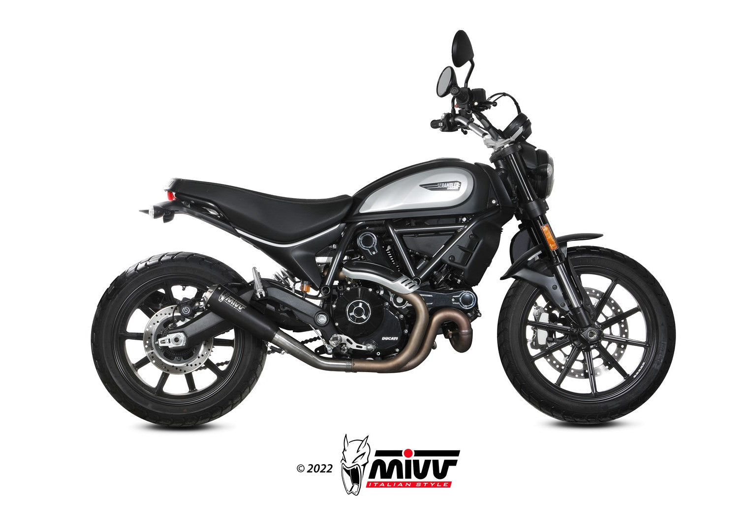 MIVV D.051 Ducati Scrambler 800 (21/22) Slip-on Exhaust "X-M1" (black; not approved) – Accessories in the 2WheelsHero Motorcycle Aftermarket Accessories and Parts Online Shop