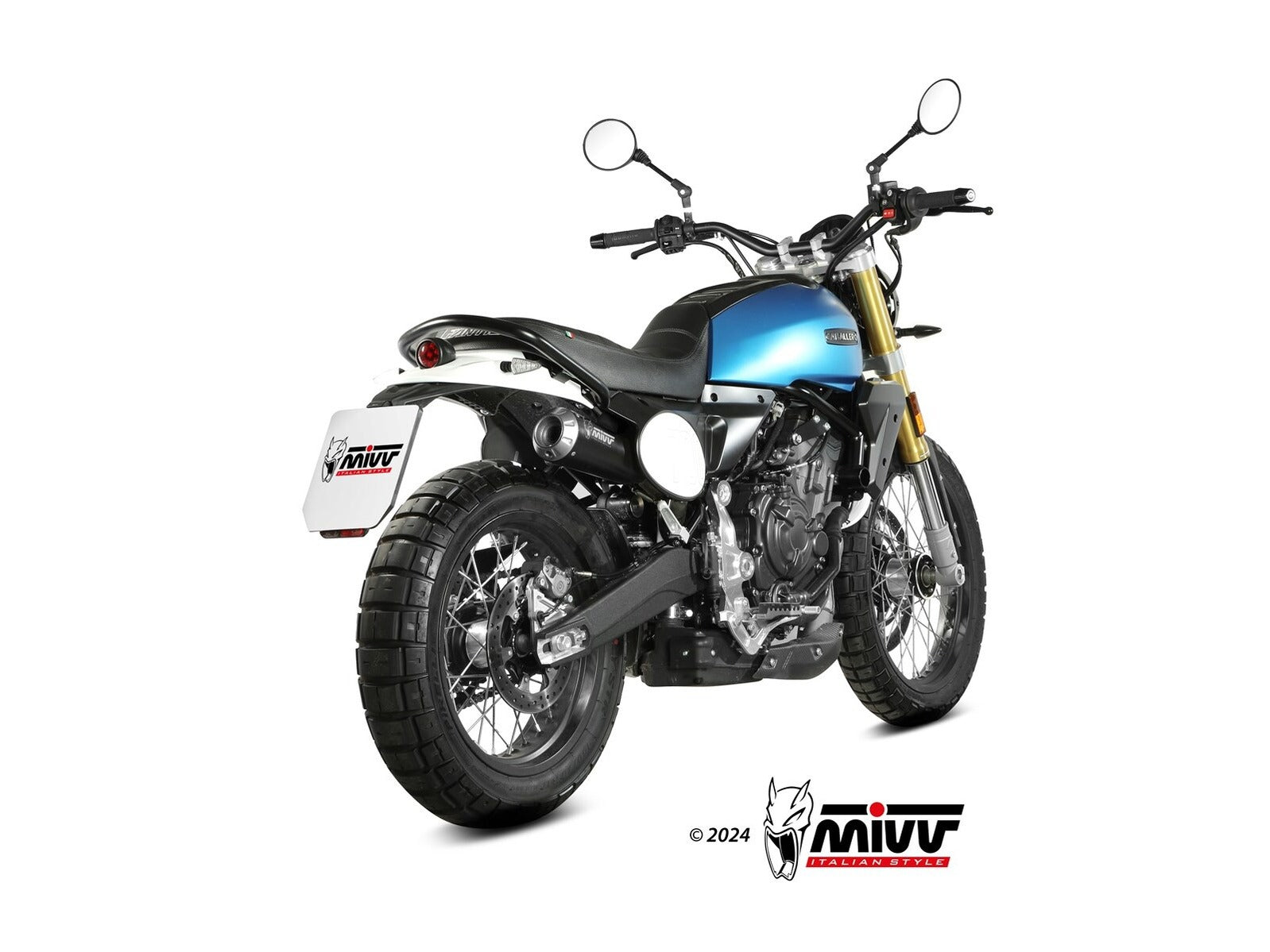 MIVV FM.001 FANTIC CABALLERO 500 ( 2021+ ) Full System Exhaust "X-M1" (black; not approved) – Accessories in the 2WheelsHero Motorcycle Aftermarket Accessories and Parts Online Shop