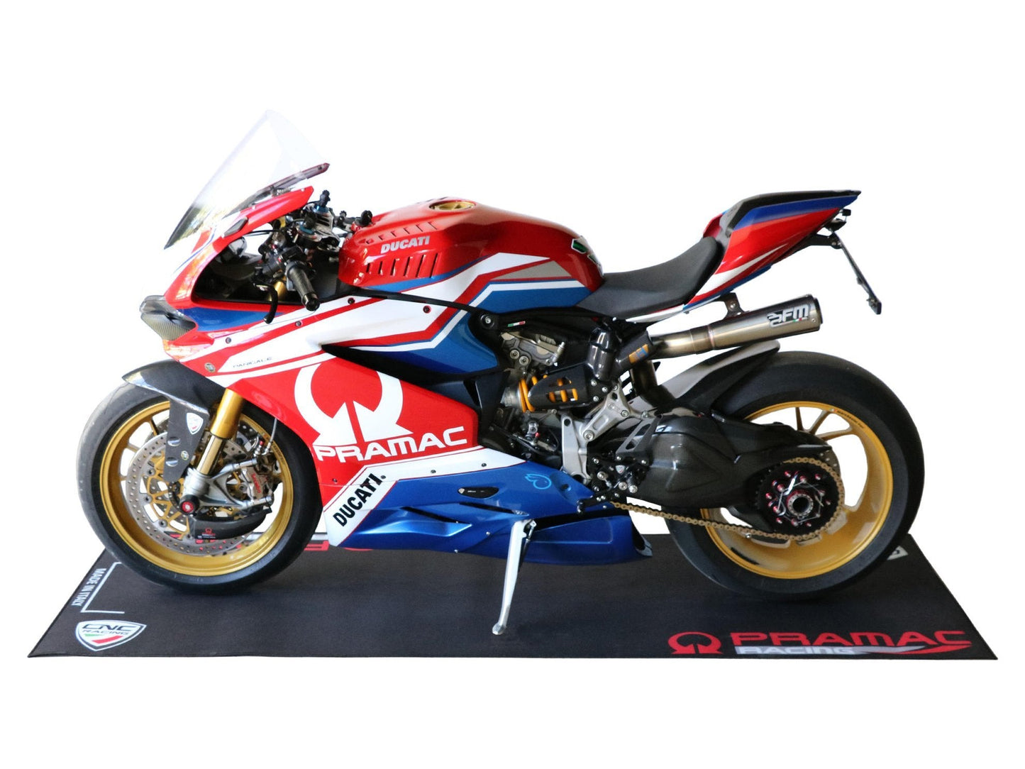 GA003BPR - CNC RACING GA003PR Garage Carpet (220 x 80 cm; Pramac Racing Limited Edition) – Accessories in the Motodeal Motorcycle Aftermarket Accessories and Parts Online Shop
