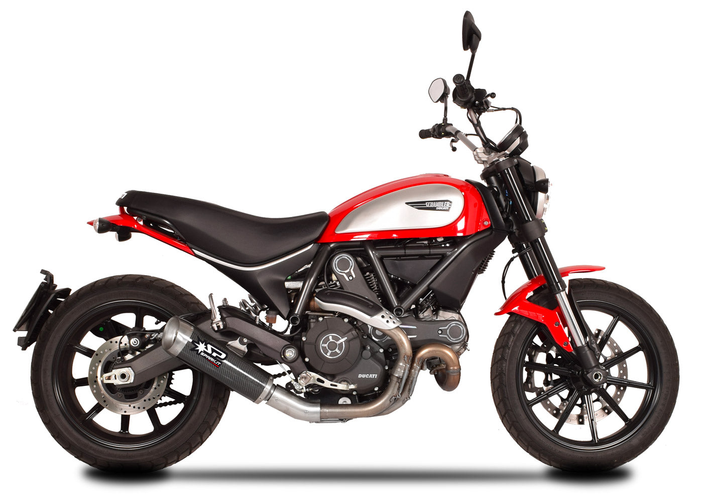 SPARK GDU2102 Ducati Scrambler 800 (15/18) Slip-on Exhaust "Evo V" (carbon)