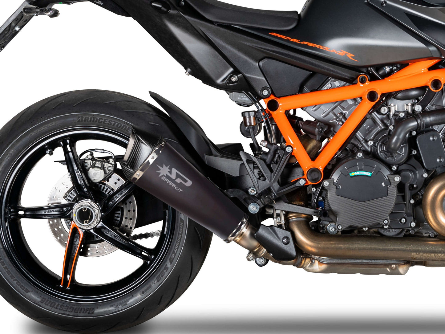 SPARK GKT0113 KTM 1290 / 1390 Super Duke R / R Evo (2020+) Dark Style Slip-on Exhaust "Konix Evo" (EU homologated)