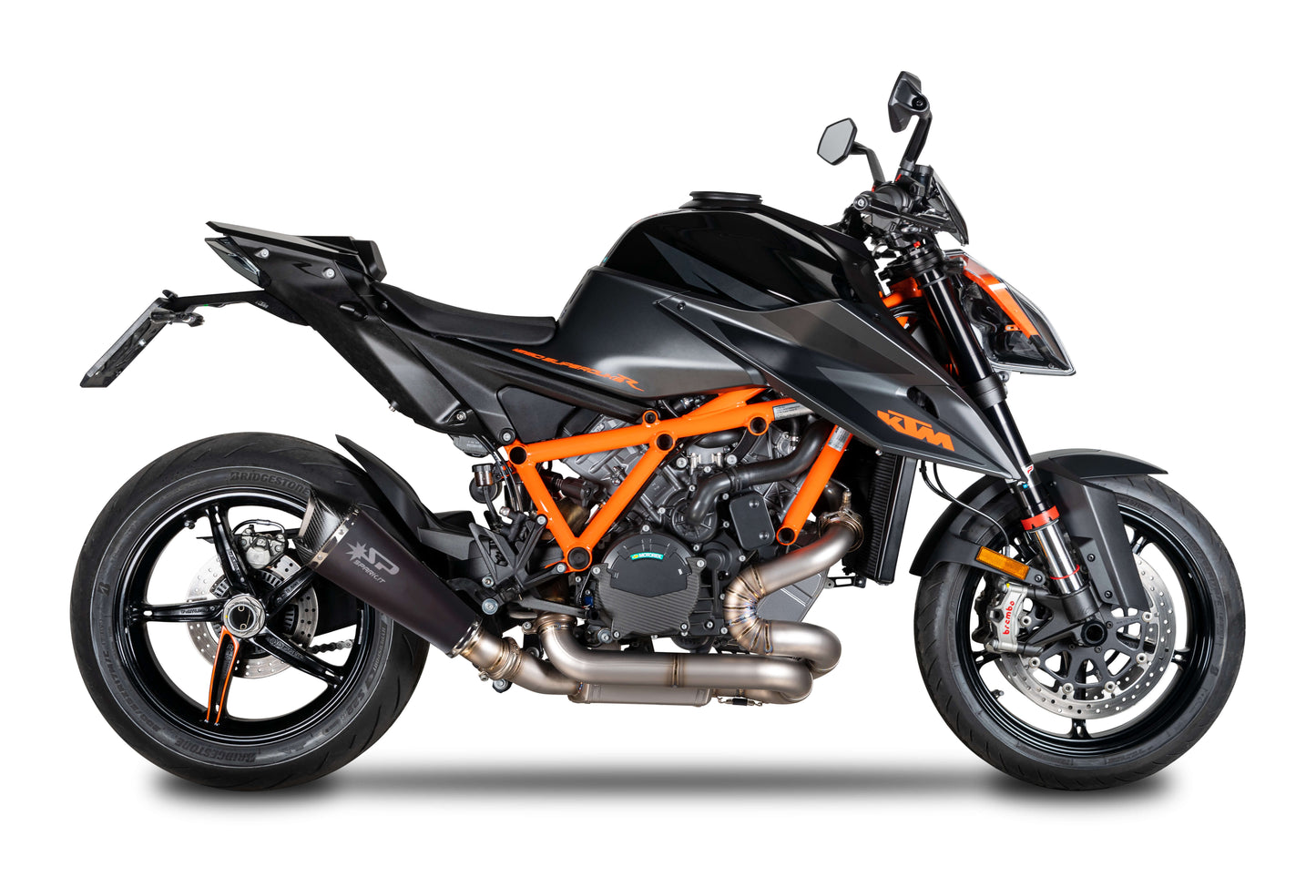 SPARK GKT0113 KTM 1290 / 1390 Super Duke R / R Evo (2020+) Dark Style Slip-on Exhaust "Konix Evo" (EU homologated)