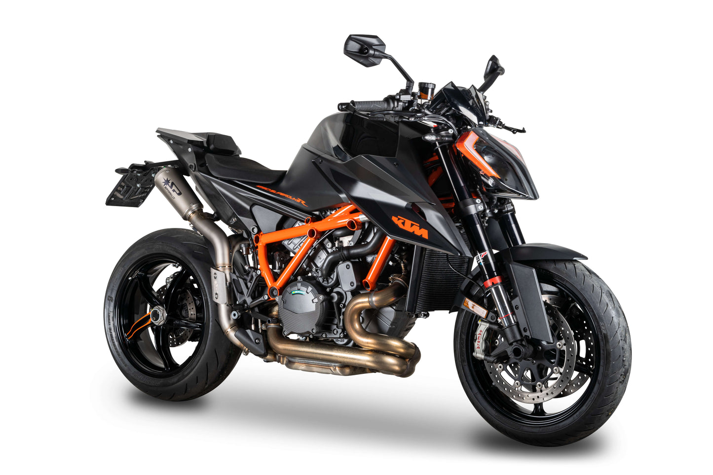 SPARK GKT0117 KTM 1290 / 1390 Super Duke R / R Evo (2020+) Titanium High-mount Double Exhaust "Moto-GP" (EU homologated)