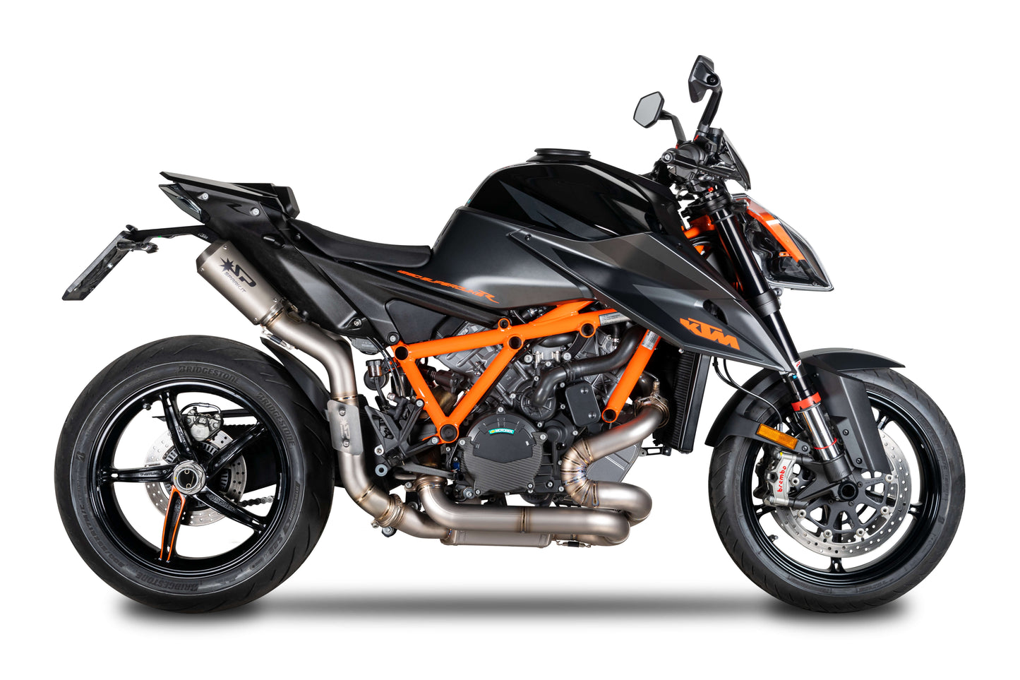 SPARK GKT0117 KTM 1290 / 1390 Super Duke R / R Evo (2020+) Titanium High-mount Double Exhaust "Moto-GP" (EU homologated)