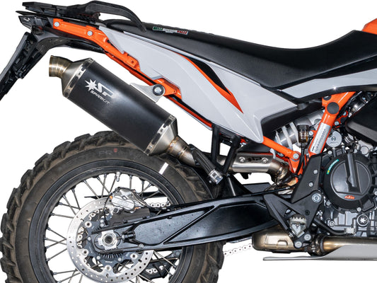 SPARK GKT0501 KTM 890 / 790 Adventure (2022+) Slip-on Exhaust "Dakar" (EURO 5; dark stainless steel)