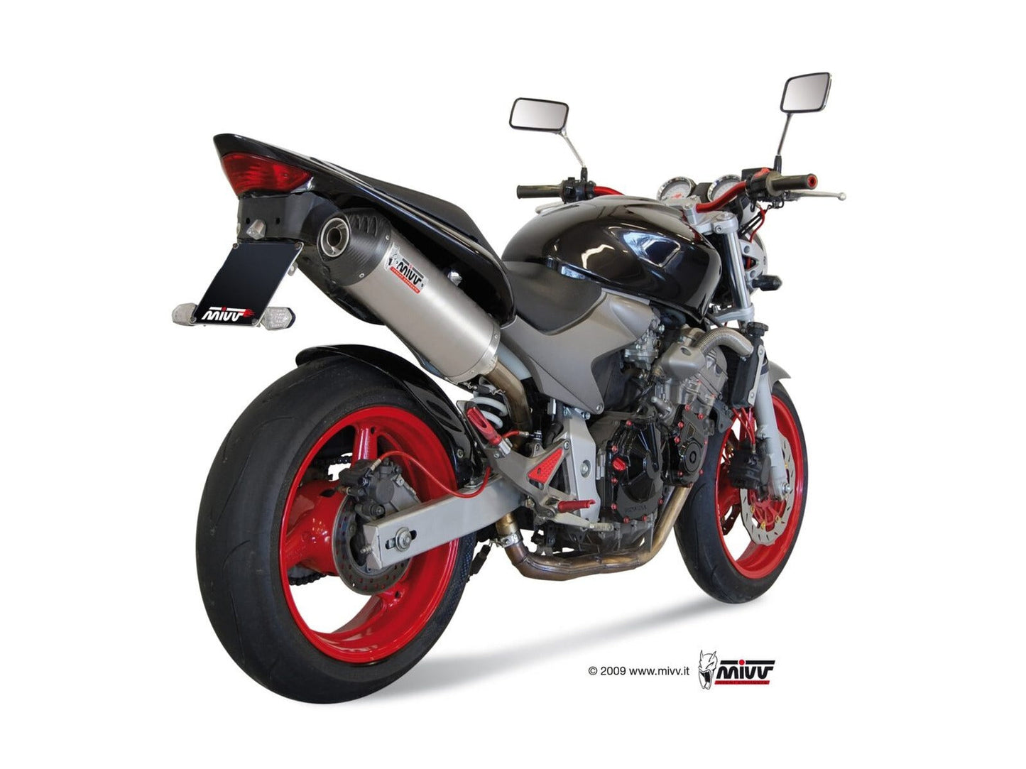 MIVV H.020 HONDA Hornet 600 ( 2003 / 06 ) Slip on Exhaust "Oval" (titanium + carbon cap; approved) – Accessories in the 2WheelsHero Motorcycle Aftermarket Accessories and Parts Online Shop