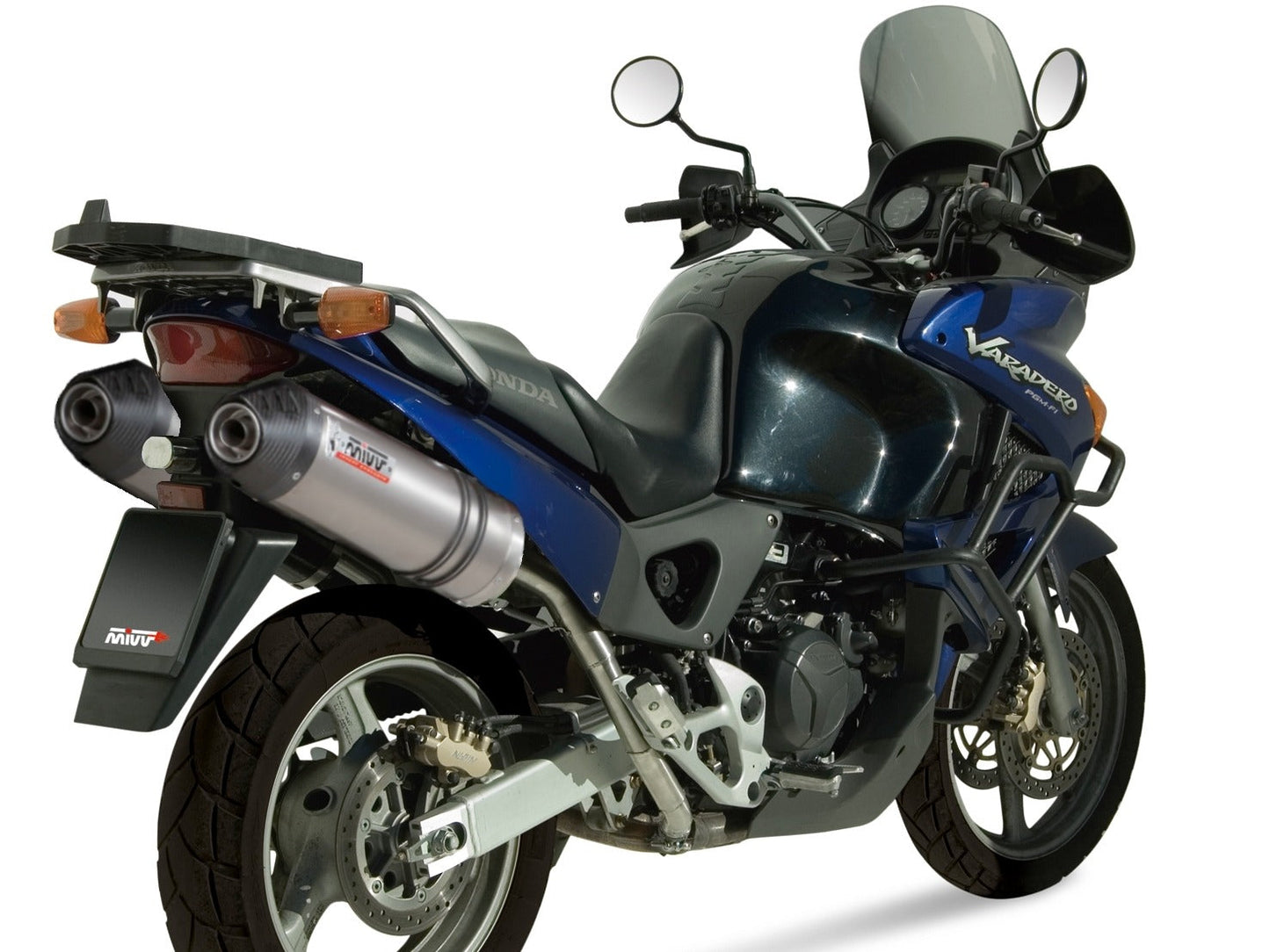 MIVV H.036 HONDA XL 1000 Varadero ( 2003 / 11 ) Dual Slip on Exhaust "Oval" (titanium + carbon cap; approved) – Accessories in the 2WheelsHero Motorcycle Aftermarket Accessories and Parts Online Shop