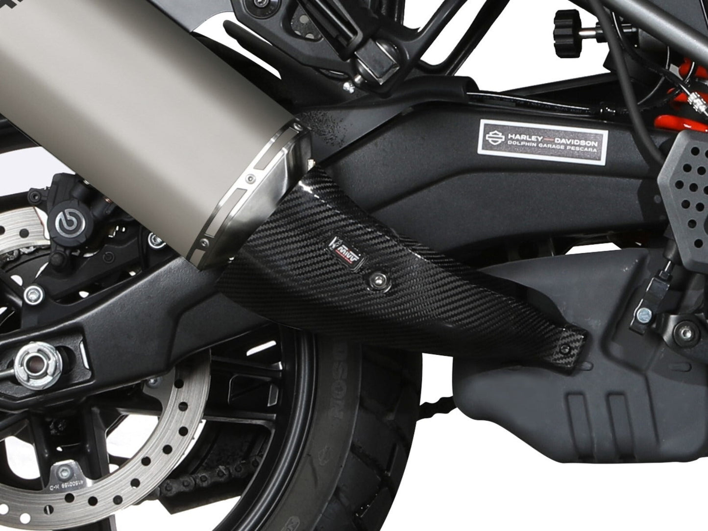MIVV HD.003 HARLEY DAVIDSON PAN AMERICA / SPECIAL ( 2021+ ) Slip on Exhaust "Speed Edge" (titanium; approved) – Accessories in the 2WheelsHero Motorcycle Aftermarket Accessories and Parts Online Shop