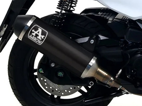 ARROW 53077KZ+53530ANN Honda Forza 300 (2018+) Dark Aluminum Slip-on Exhaust "Urban" – Accessories in the 2WheelsHero Motorcycle Aftermarket Accessories and Parts Online Shop