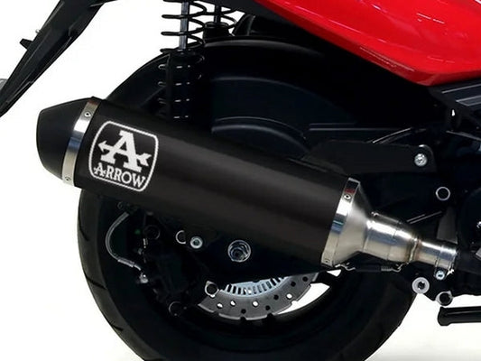 ARROW 53078KZ+53531ANN Kymco Xtown 300 (2017+) Dark Aluminum Slip-on Exhaust "Urban" – Accessories in the 2WheelsHero Motorcycle Aftermarket Accessories and Parts Online Shop