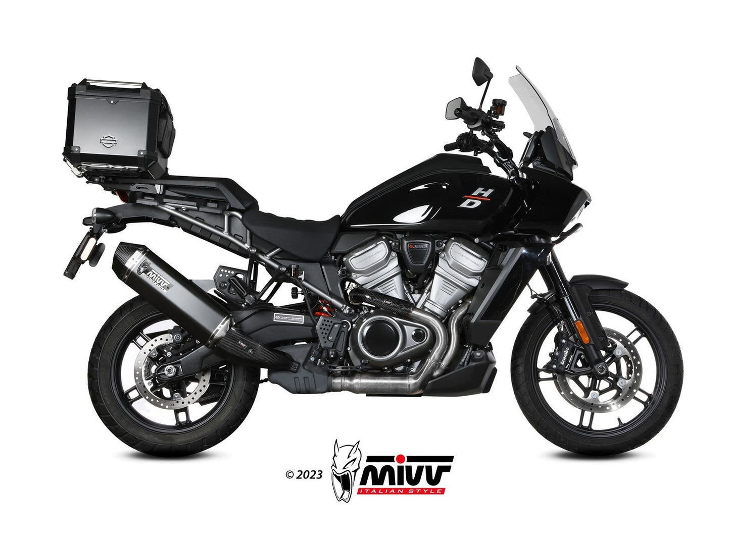 MIVV HD.003 HARLEY DAVIDSON PAN AMERICA / SPECIAL ( 2021+ ) Slip on Exhaust "Speed Edge" (black; approved) – Accessories in the 2WheelsHero Motorcycle Aftermarket Accessories and Parts Online Shop